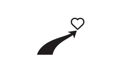 Heart Symbol with Arrow Pointer Icon.