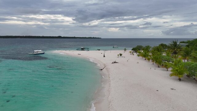 Drone Aerial view of the beautiful Patawan island in Balabac, Philippines.