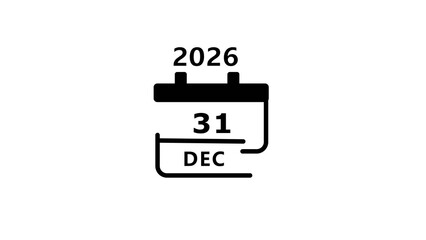 December calendar icon concept. countdown calendar date illustration.