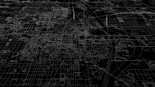3D looped animation of city - Oklahoma, USA