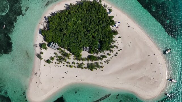 Drone Aerial view of the beautiful Patawan island in Balabac, Philippines.