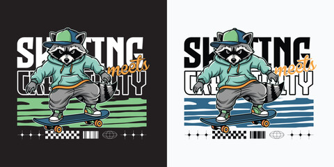 Streetwear Skateboarding Graphic T-Shirt Design Urban Skater Style © MdJubaer