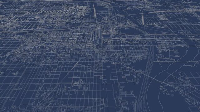 3D looped animation of city - Oklahoma, USA