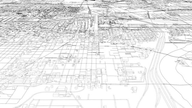 3D looped animation of city - Oklahoma, USA