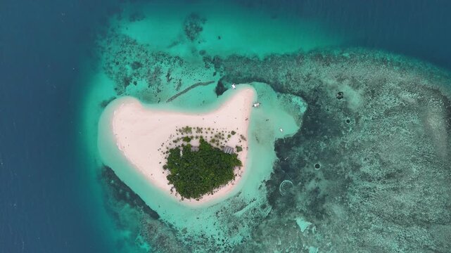 Drone Aerial view of the beautiful Patawan island in Balabac, Philippines.