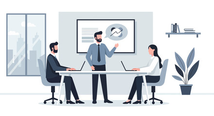 Fototapeta premium Business Meeting with Colleagues Discussing Project.