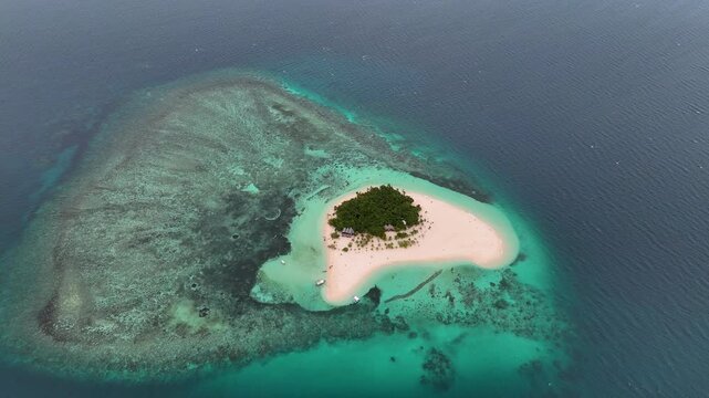 Drone Aerial view of the beautiful Patawan island in Balabac, Philippines.