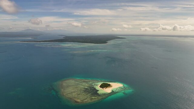 Drone Aerial view of the beautiful Patawan island in Balabac, Philippines.
