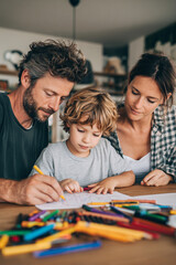 Fototapeta premium Family Bonding Time: Encouraging Creativity and Imagination Through Interactive Art Activities at Home