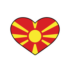 Obraz premium Heart with the north macedonia flag Vector heart with the flag on a white background