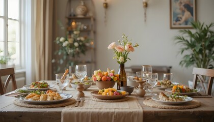 Fototapeta premium Simple iftar table arrangement