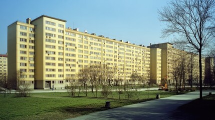 Obraz premium Soviet-Era Apartment Buildings in Eastern Europe