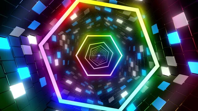 Hexagonal LED Tunnel