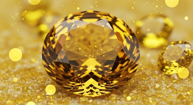 Golden Citrine Gemstones - A Close-Up View of Sparkling Beauty.
