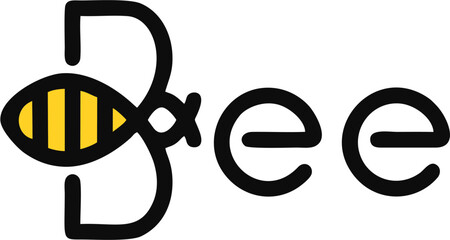 Bumble Bee Creative Letter Logo © Cik