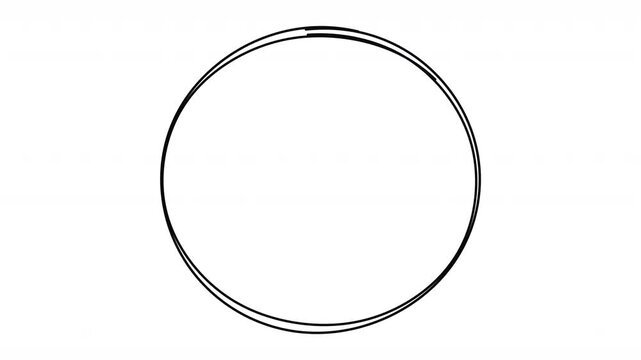 Organic Hand-Sketched Circle Element &ndash; Black Abstract Vector Line Art with Raw Textured Strokes, Minimal Monochrome Design Asset Isolated on Clean White Background for Creative Projects