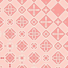 Obraz premium A pink background with a pattern of squares and diamonds. The squares are in different sizes and the diamonds are in different shapes
