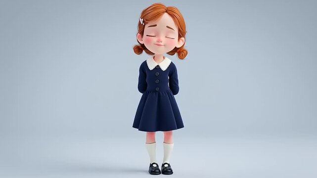 Adorable chibi siblings illustration in a heartwarming video scene showcasing big heads and sweet expressions
