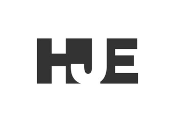 HJE logo design. Initial letter H J E bold font style for tech startups, consulting, corporate branding. Creative company name, headlines typography identity, trendy logotype.