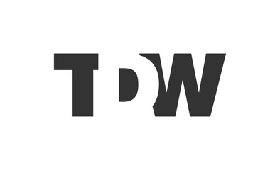 Obraz premium TDW logo design. Initial letter T D W bold font style for tech startups, consulting, corporate branding. Creative company name, headlines typography identity, trendy logotype.