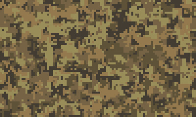 Abstract digital camouflage pattern.  Earthy tones blend seamlessly for a versatile background or texture ideal for design projects, website backgrounds, or militarythemed graphics.