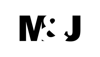 Obraz premium MJ logo design in bold style. Black white identity symbol. Modern typography emblem. Corporate branding icon.