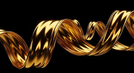 Abstract golden wave texture seamless loop 3d render 4k