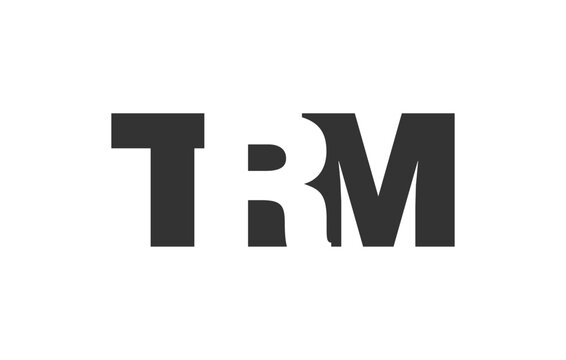 TRM logo design. Initial letter T R M bold font style for tech startups, consulting, corporate branding. Creative company name, headlines typography identity, trendy logotype.