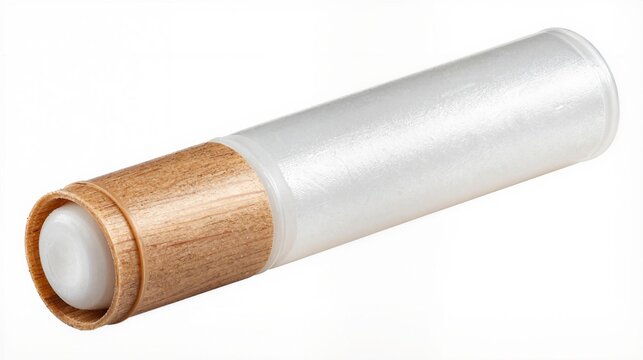 Closeup of a white glue stick, clean composition ample negative space