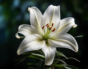 pure lily blossom a delicate close up view of pristine white lily blossoms displaying their elegant petals intricate details and natural beauty