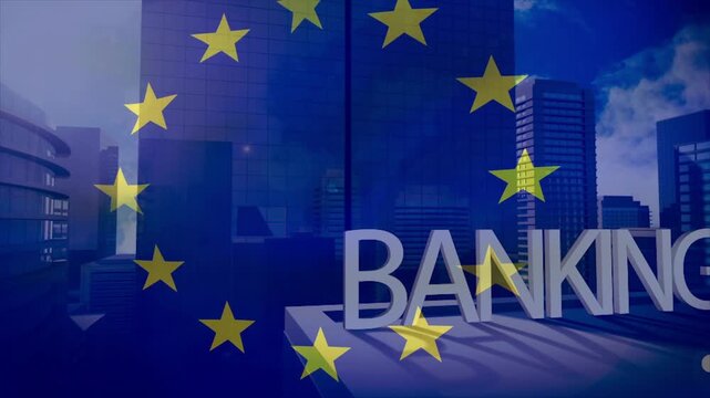 Opener starting blue tint, star ring moving across skyline, rotating revealing CITY BANKING SUCCESS