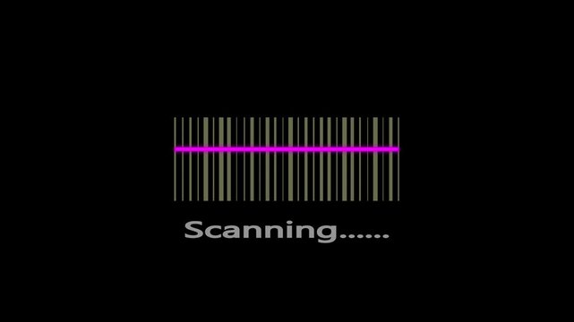 Bar code code scanning animation. Scanning barcode with laser beam motion graphics. Retail label barcode scanning video. barcode being scanning video footage. 4k video,.....,,