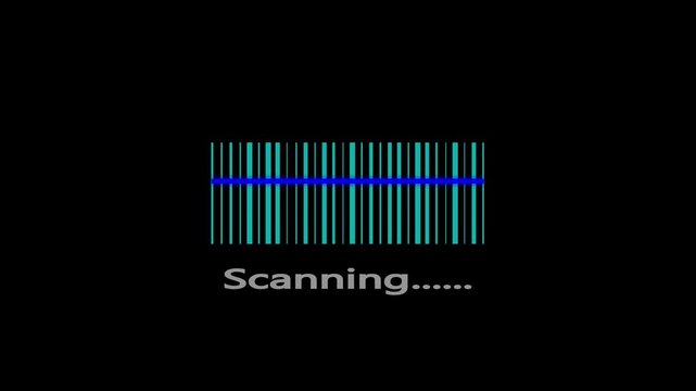 Bar code code scanning animation. Scanning barcode with laser beam motion graphics. Retail label barcode scanning video. barcode being scanning video footage. 4k video,.....,,