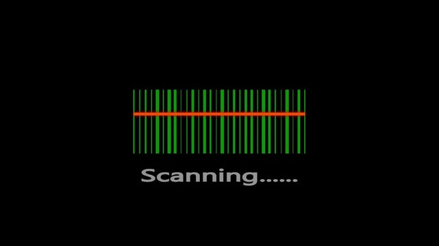 Bar code code scanning animation. Scanning barcode with laser beam motion graphics. Retail label barcode scanning video. barcode being scanning video footage. 4k video,.....,,