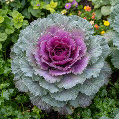 Obraz premium Purple and Green Ornamental Cabbage
