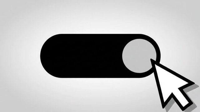A mouse cursor clicks an interactive toggle switch to activate a function or