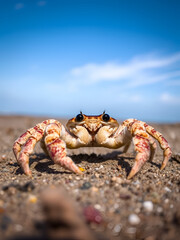 Image of Ghost crabs are semiterrestrial crabs subfamily Ocypodinae.  A male teenager. Arthropods on land. printed on Printed Glass Splashbacks