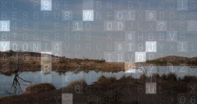 Marsh receiving data pulse, overlay grid and tiles shifting, flickering to visualize data
