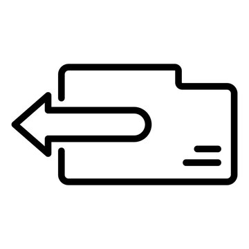 Line icon depicting a folder with an arrow and lines symbolizing a captcha or human verification process