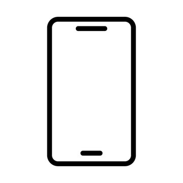 Line art illustration of a modern mobile smartphone