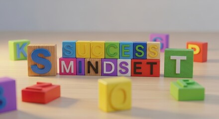 Colorful Blocks Spell Success Mindset for Learning and Motivation