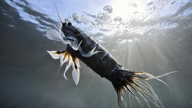 Dynamic Ancient Marine Arthropod Swimming Underwater
