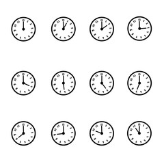 illustration of clock icons
