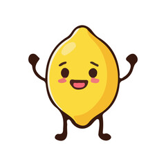 Obraz premium Cute Happy Lemon Character