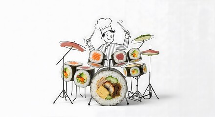 Classic drum set instrument isolated on a clean studio background