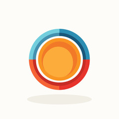 Obraz premium Abstract circle graphic with orange and blue segments representing data or progress