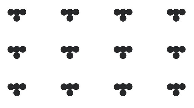 Upside-down bundles of molecules or atoms tremble or jerk violently during the animation.