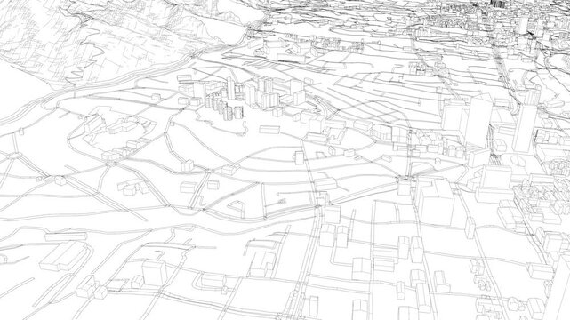 3D looped animation of city - Caracas Venezuela