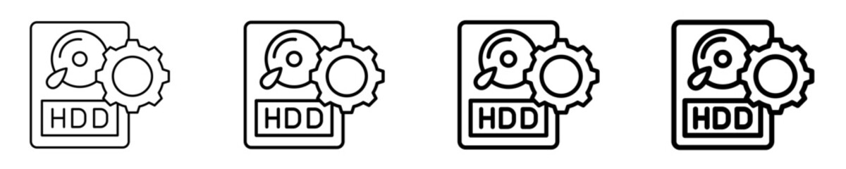Hard Drive Icon Set Different Style Collection