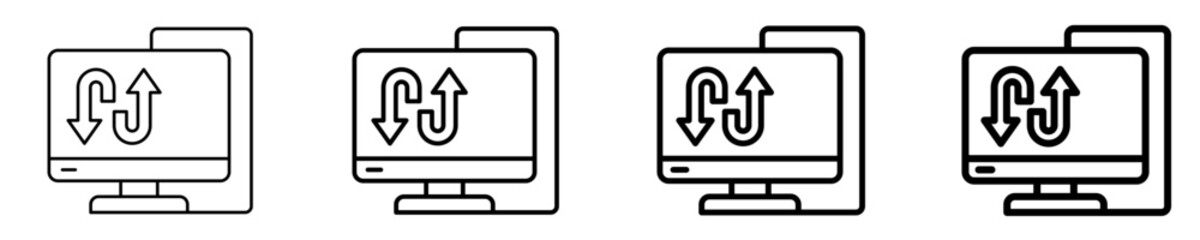 Desktop Computer Icon Set Different Style Collection